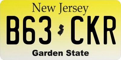 NJ license plate B63CKR
