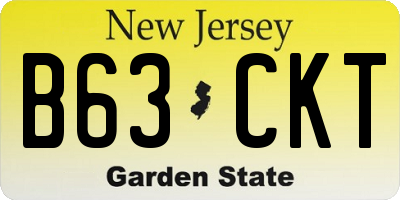 NJ license plate B63CKT