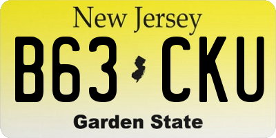 NJ license plate B63CKU