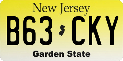 NJ license plate B63CKY