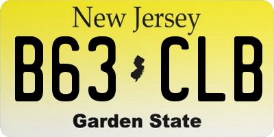 NJ license plate B63CLB