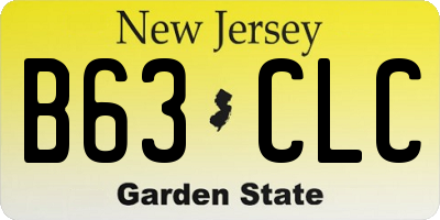 NJ license plate B63CLC