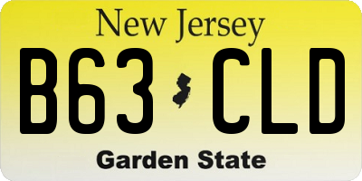 NJ license plate B63CLD
