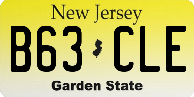 NJ license plate B63CLE