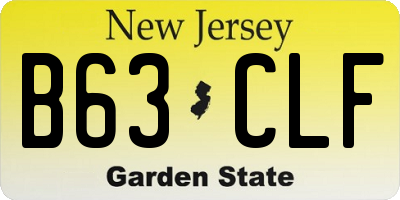 NJ license plate B63CLF