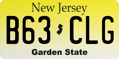 NJ license plate B63CLG