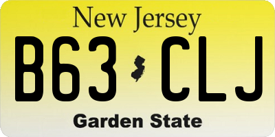 NJ license plate B63CLJ