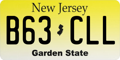 NJ license plate B63CLL