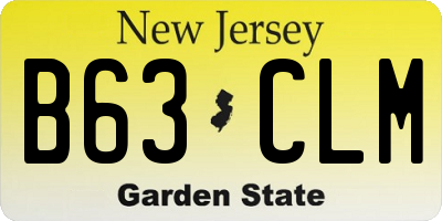 NJ license plate B63CLM