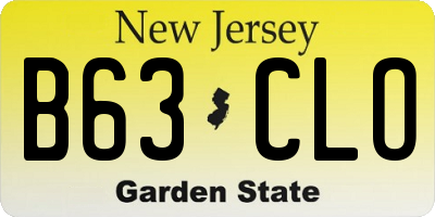 NJ license plate B63CLO