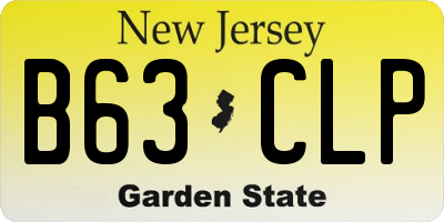 NJ license plate B63CLP