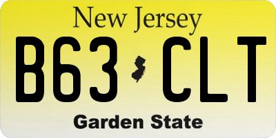 NJ license plate B63CLT
