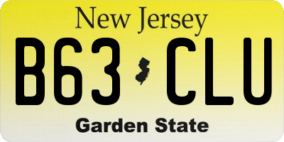 NJ license plate B63CLU