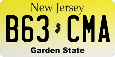 NJ license plate B63CMA