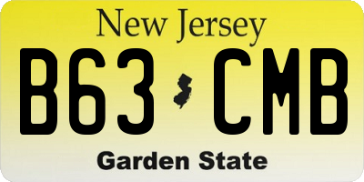 NJ license plate B63CMB