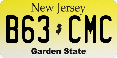 NJ license plate B63CMC