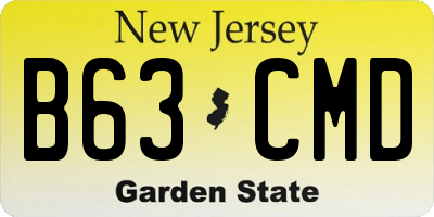 NJ license plate B63CMD