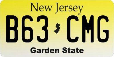 NJ license plate B63CMG