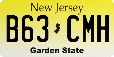 NJ license plate B63CMH