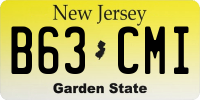 NJ license plate B63CMI
