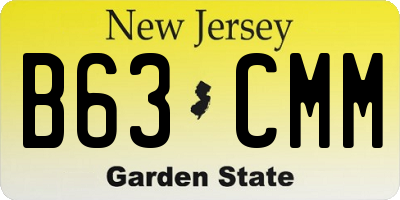 NJ license plate B63CMM