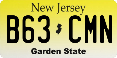NJ license plate B63CMN