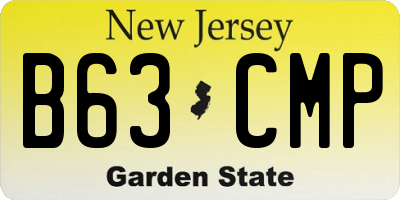 NJ license plate B63CMP