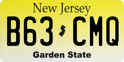 NJ license plate B63CMQ