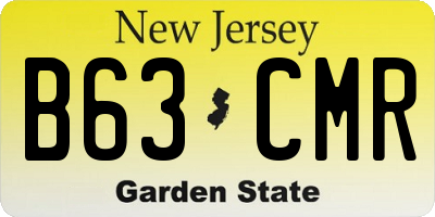 NJ license plate B63CMR