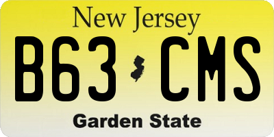 NJ license plate B63CMS