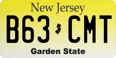 NJ license plate B63CMT