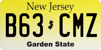 NJ license plate B63CMZ