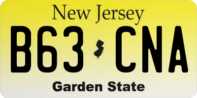 NJ license plate B63CNA