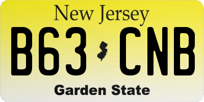NJ license plate B63CNB