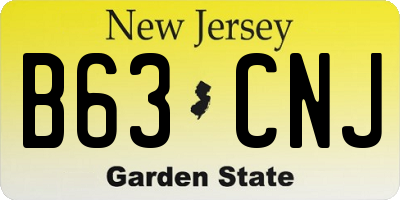 NJ license plate B63CNJ