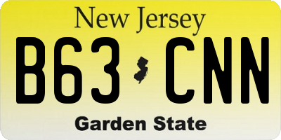 NJ license plate B63CNN