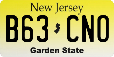 NJ license plate B63CNO