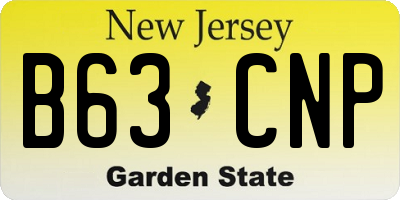 NJ license plate B63CNP