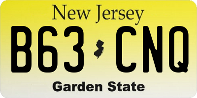 NJ license plate B63CNQ
