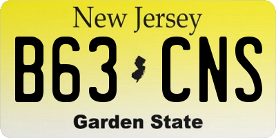 NJ license plate B63CNS