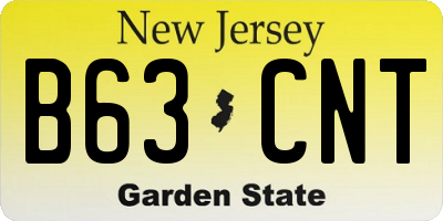 NJ license plate B63CNT
