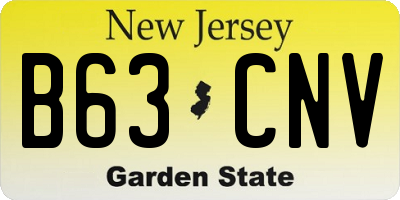 NJ license plate B63CNV
