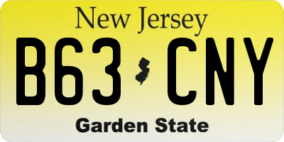 NJ license plate B63CNY