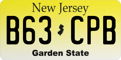 NJ license plate B63CPB