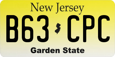 NJ license plate B63CPC