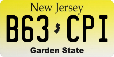 NJ license plate B63CPI
