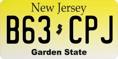 NJ license plate B63CPJ