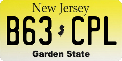 NJ license plate B63CPL