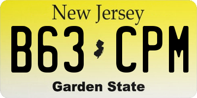 NJ license plate B63CPM