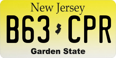 NJ license plate B63CPR